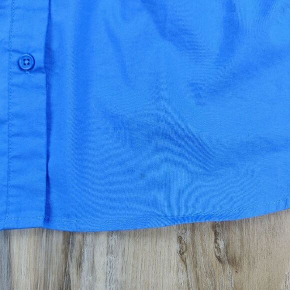 🔹️Cupio Blue Buttoned Bishop Long Sleeve Top Large - Picture 9 of 11